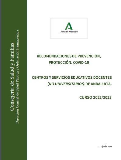Recomendaciones prevención y protección COVID19 para el curso 22-23